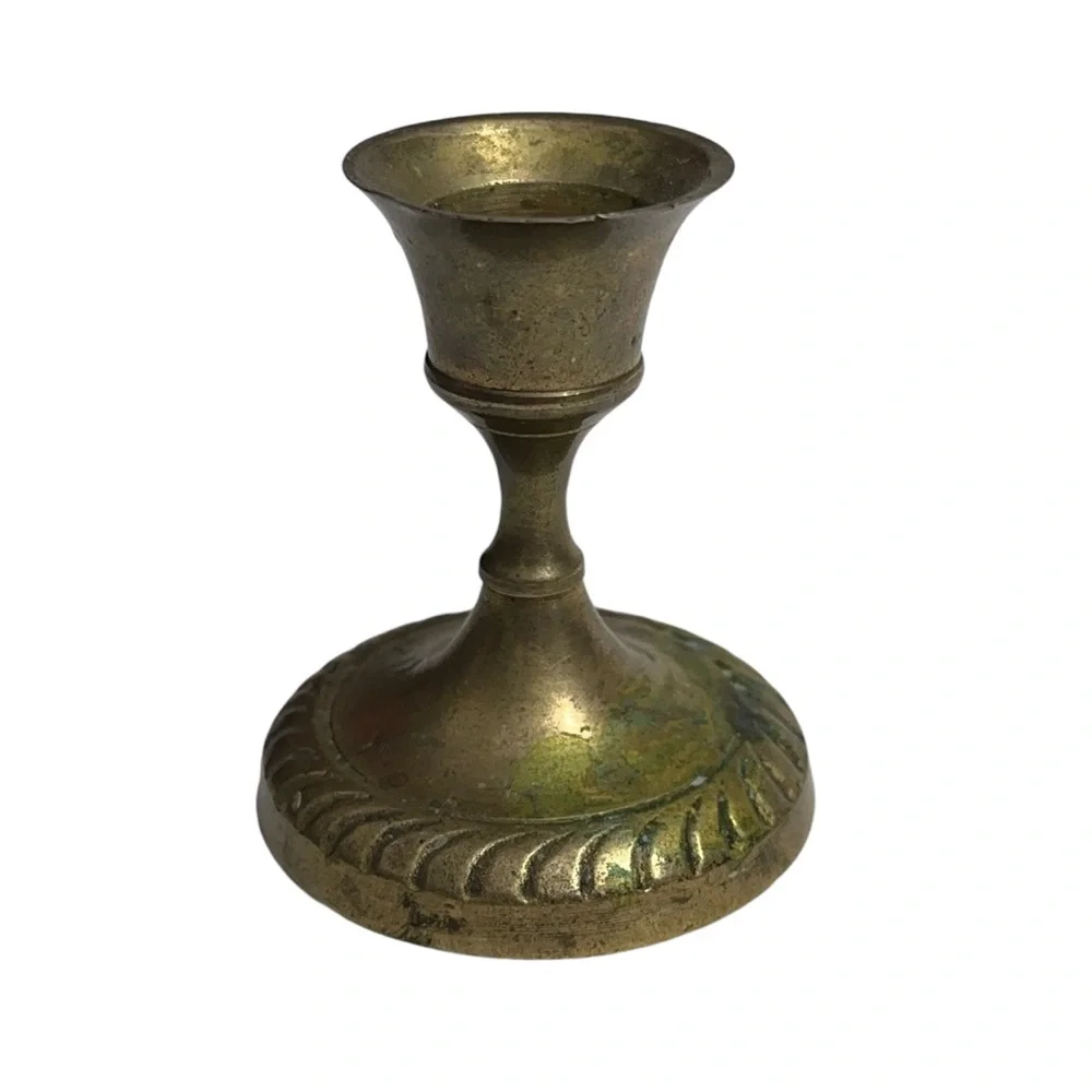 Vintage Small Brass Taper Candle Holder Candlestick Cottagecore Farmhouse